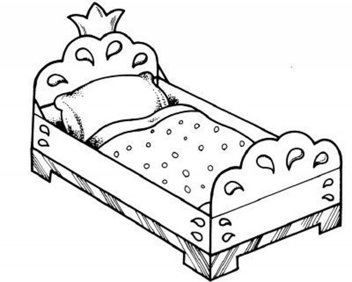 Кровать для раскрашивания детям