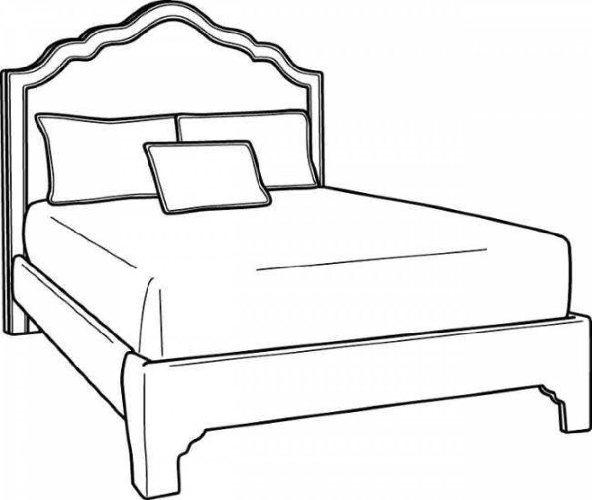 Раскраска мебель кровать