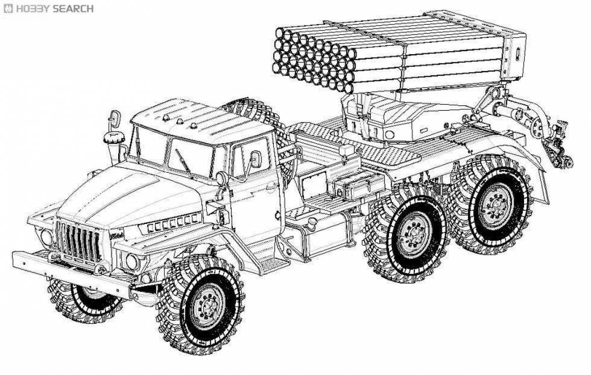 Рисунок военный автомобиль