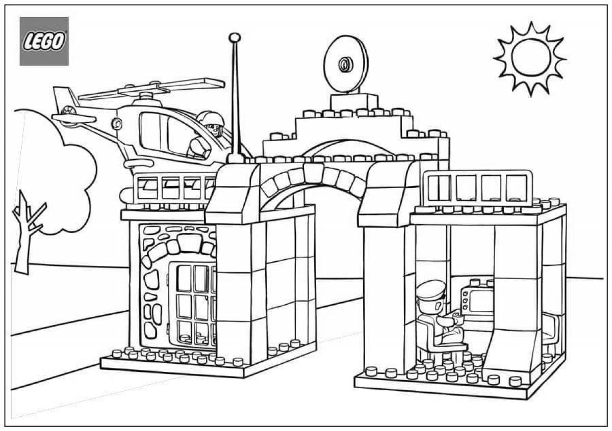 Распечатать базу. Раскраски лего Сити полицейский участок. Полицейская база лего раскраска. Раскраска лего полиция. Раскраска лего дупло полицейский участок.