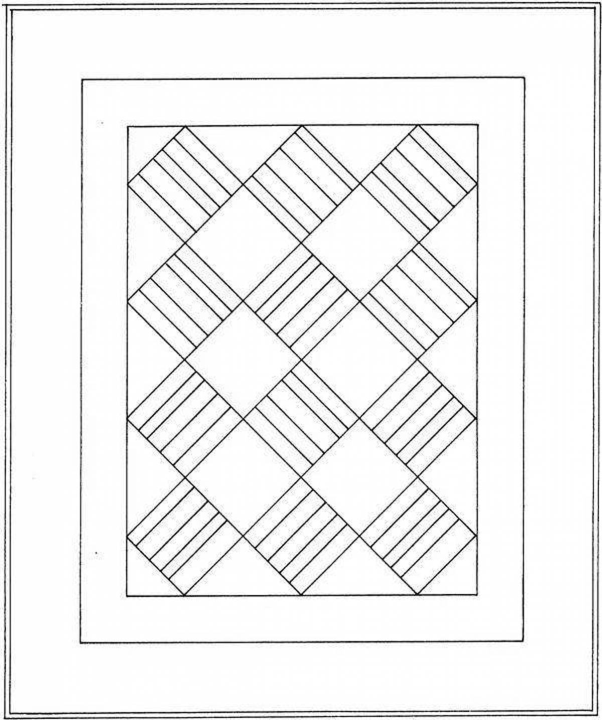 Эскиз орнамента лоскутного коврика