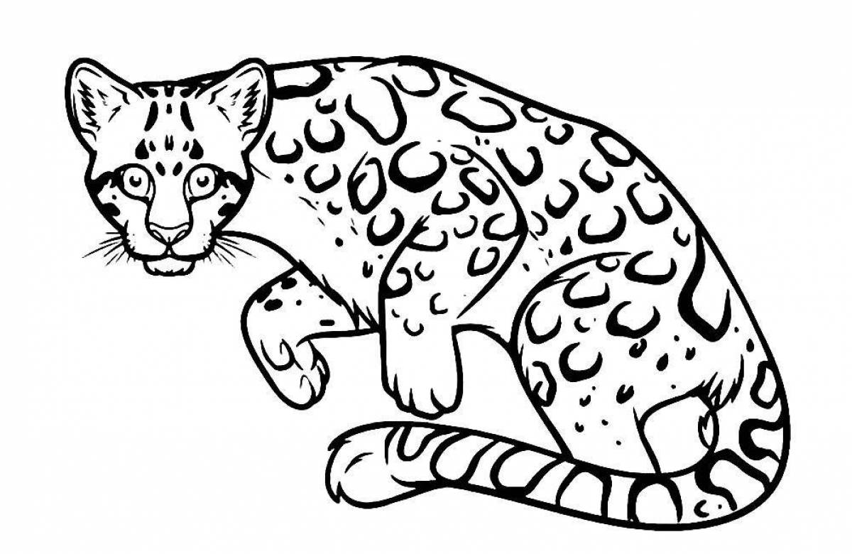 Рисунок леопарда для раскрашивания