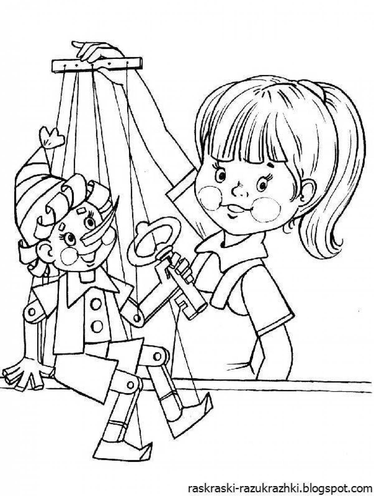 A fun theatrical coloring book for kids