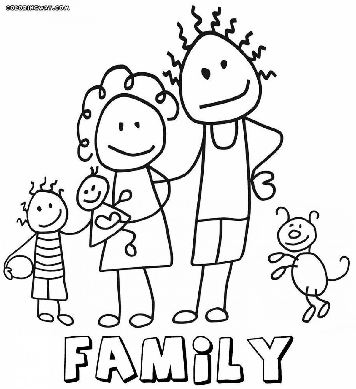 Coloring page funny mom and dad