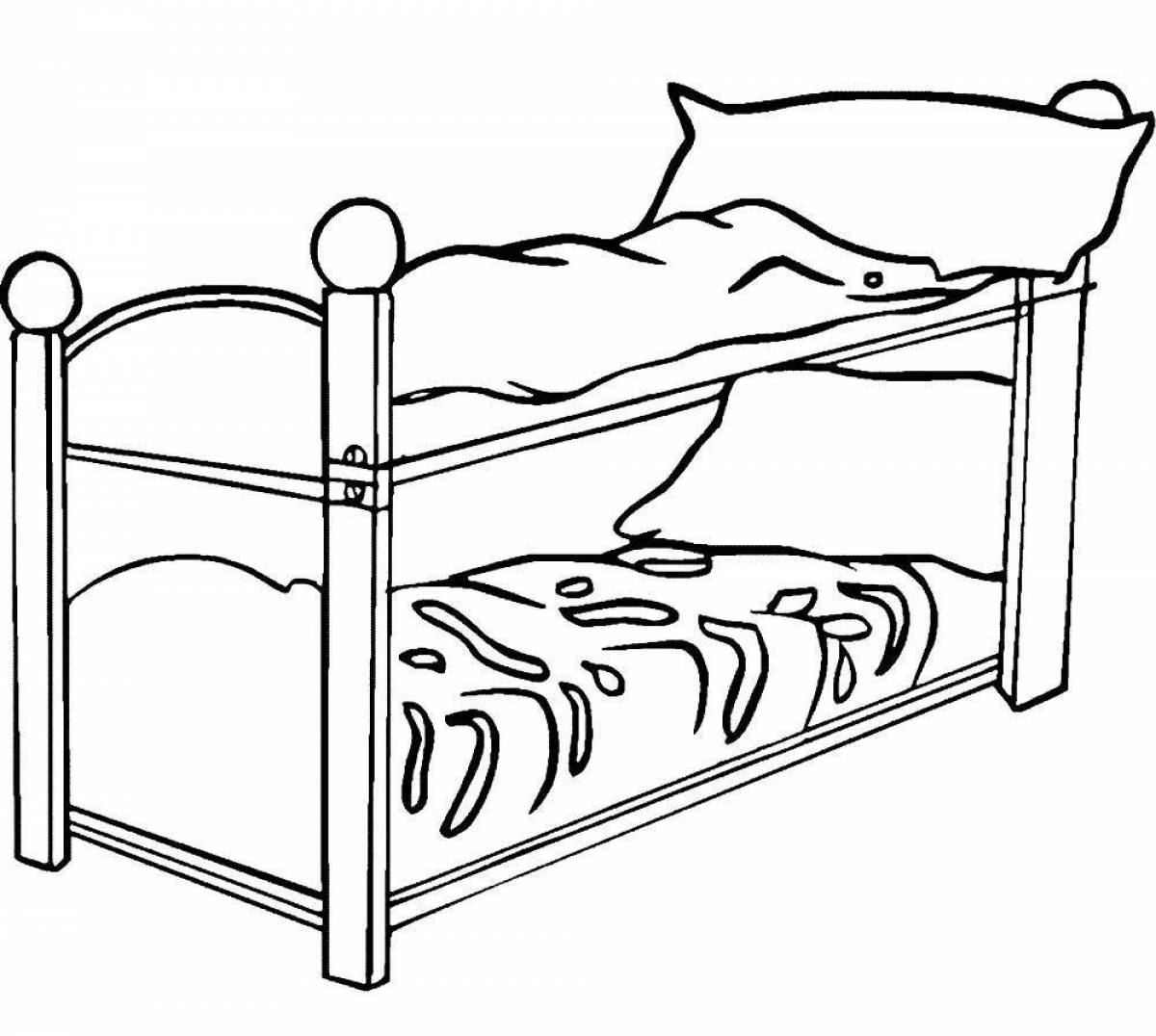 Fun bed coloring for kids