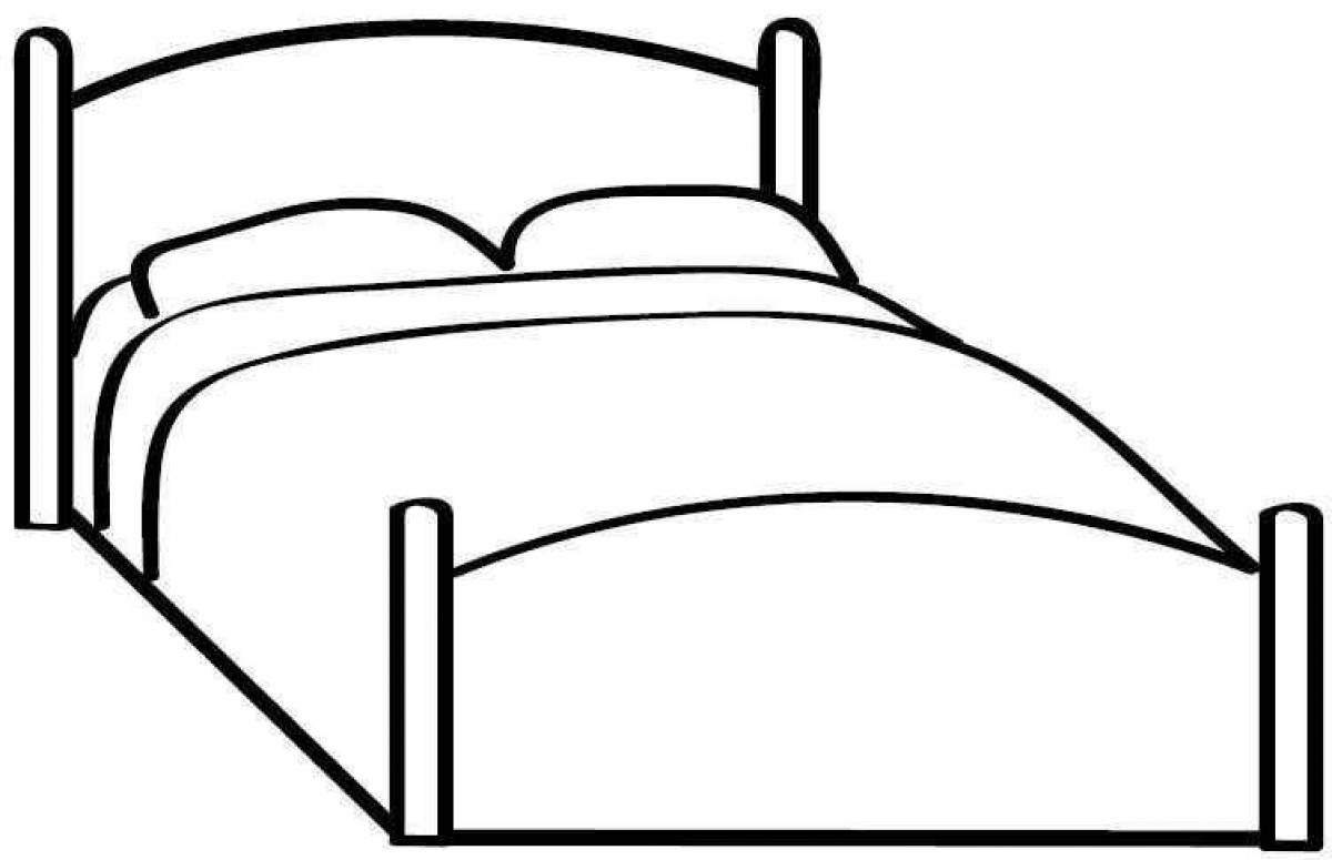 Amazing bed coloring page for kids