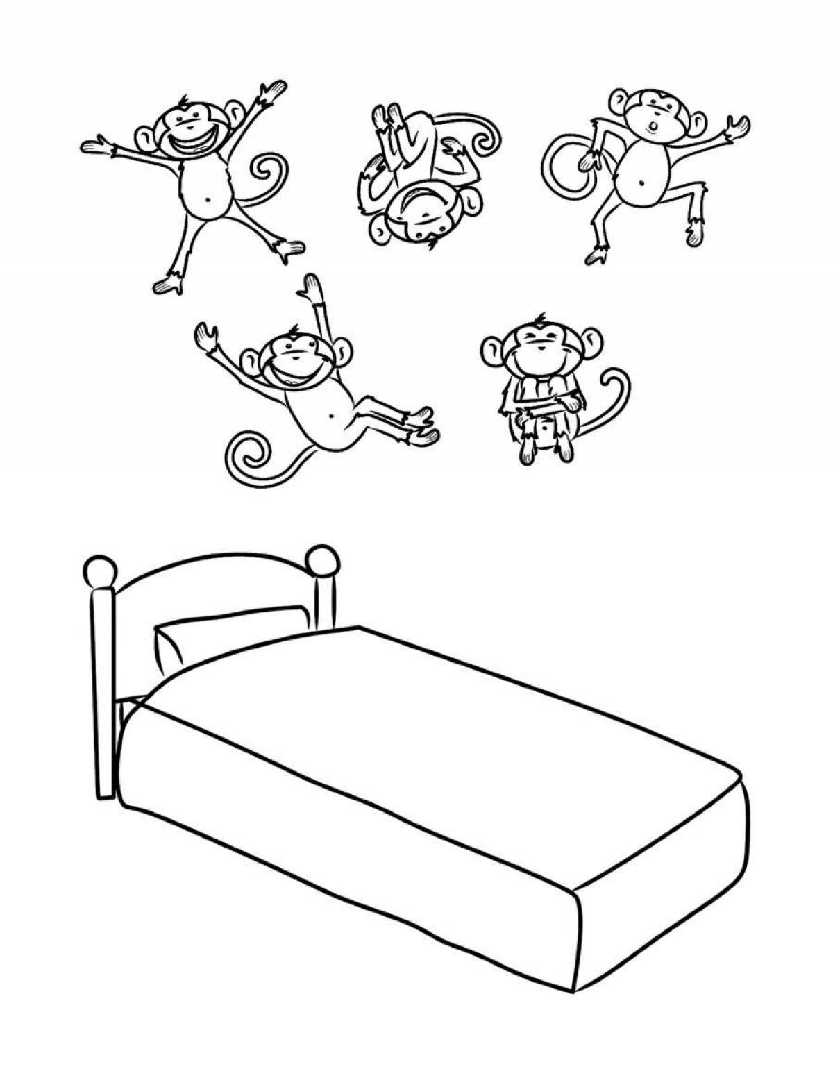 Awesome bed coloring page for kids