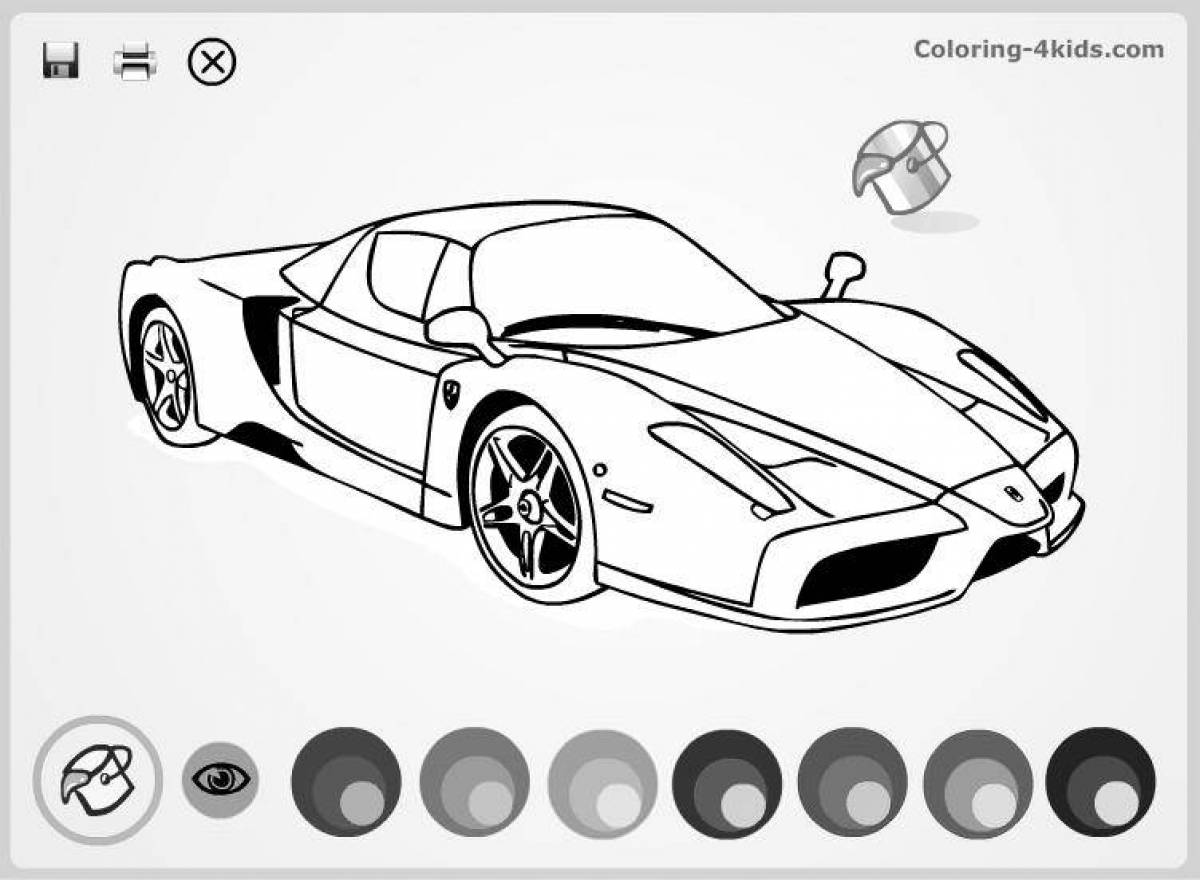 Wonderful cars by numbers coloring