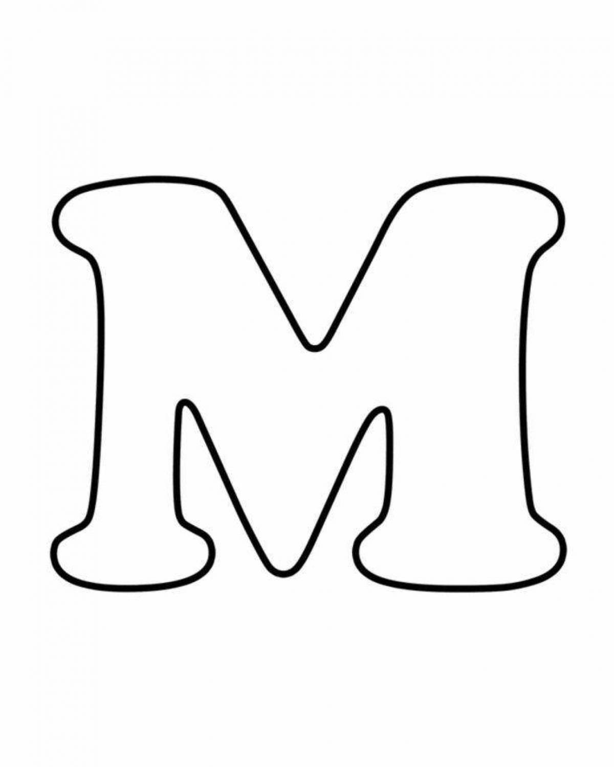 Colorful letter m coloring book for kids