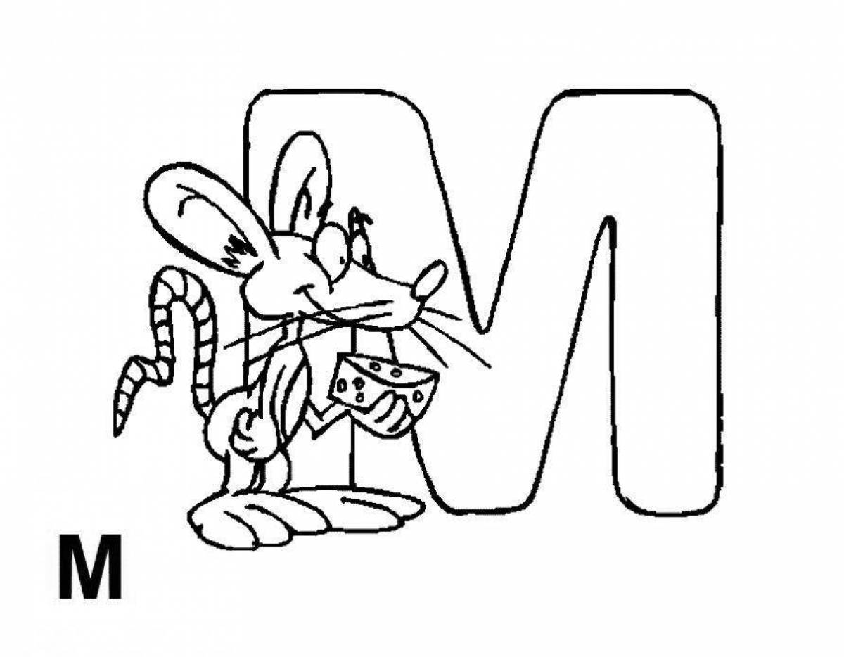 Colour letter m coloring pages for kids