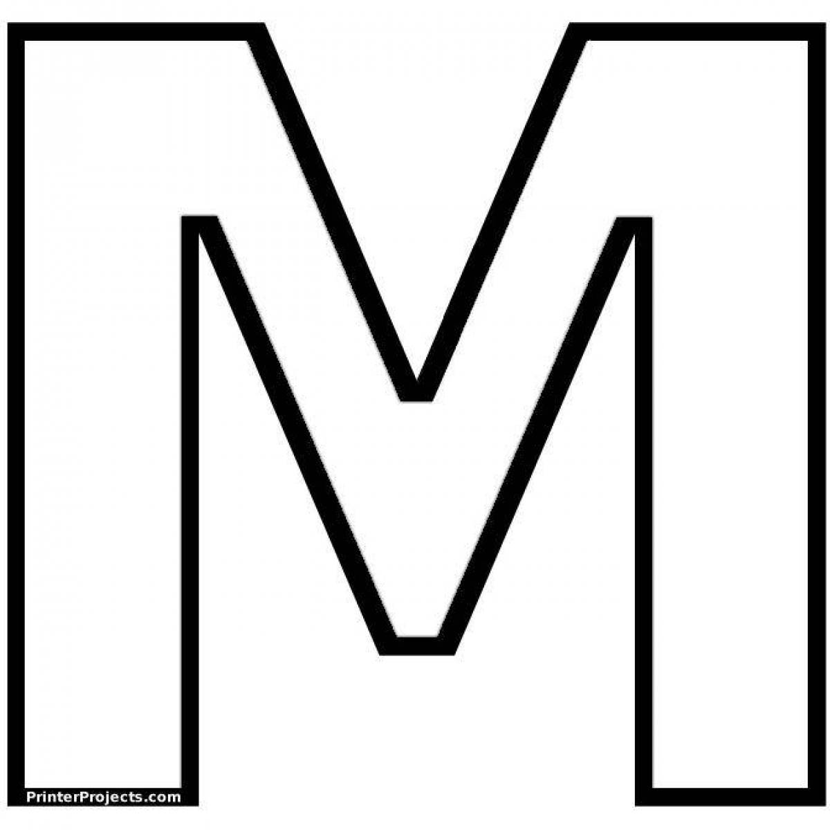 Coloring pages letter m for kids
