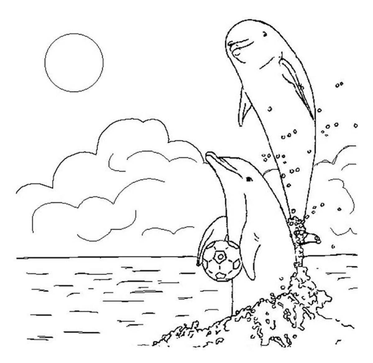 Bright sea coloring pages for kids