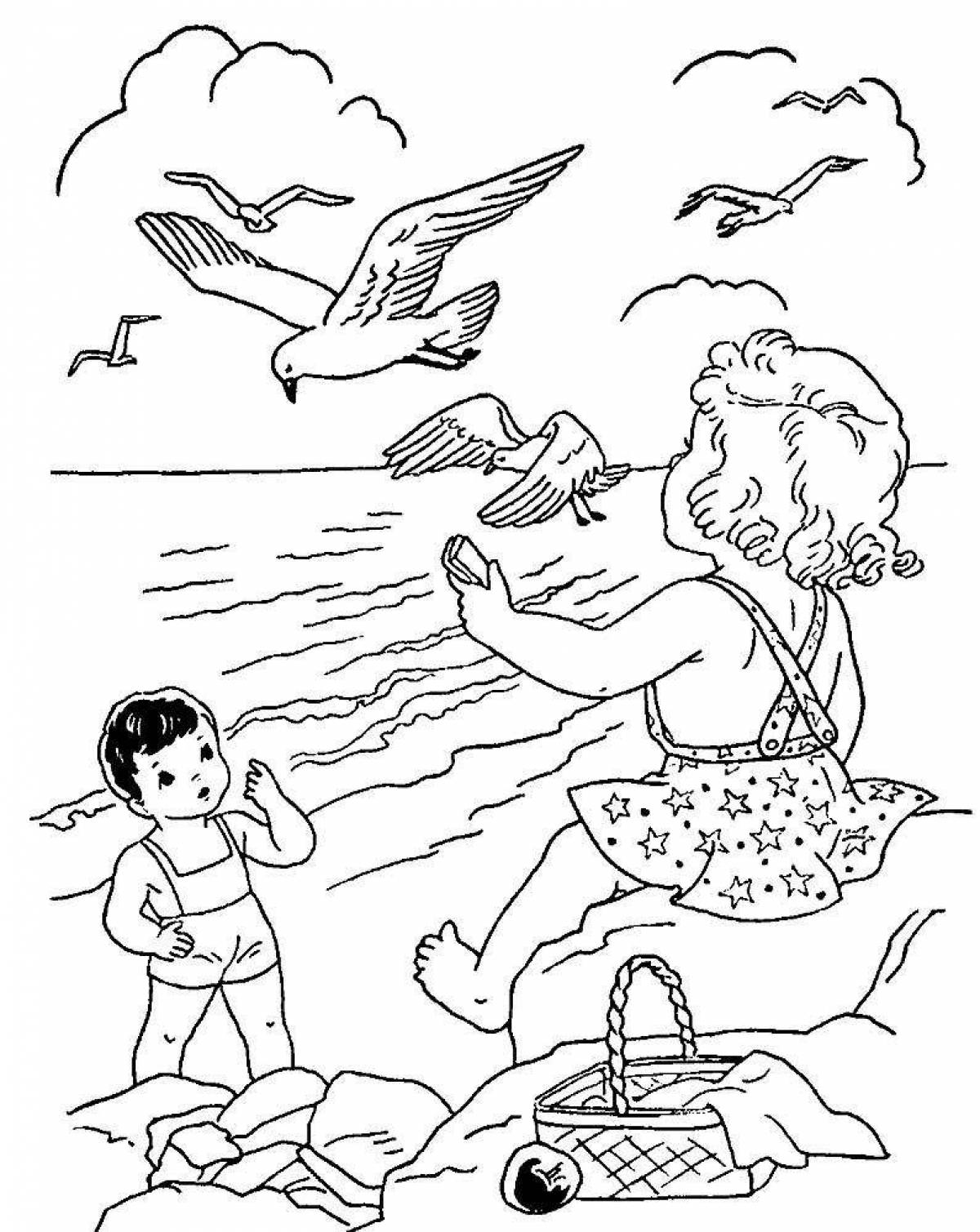 Great marine coloring book for kids