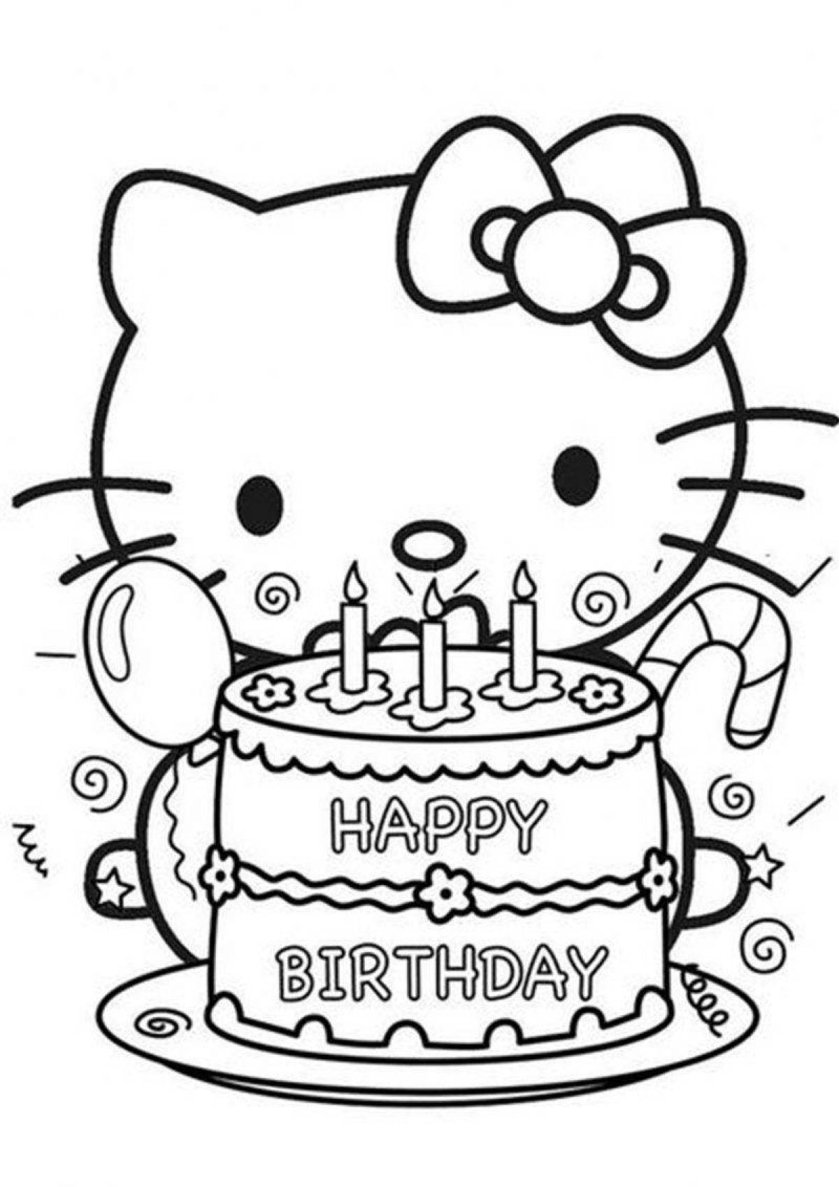 Happy birthday shining coloring page