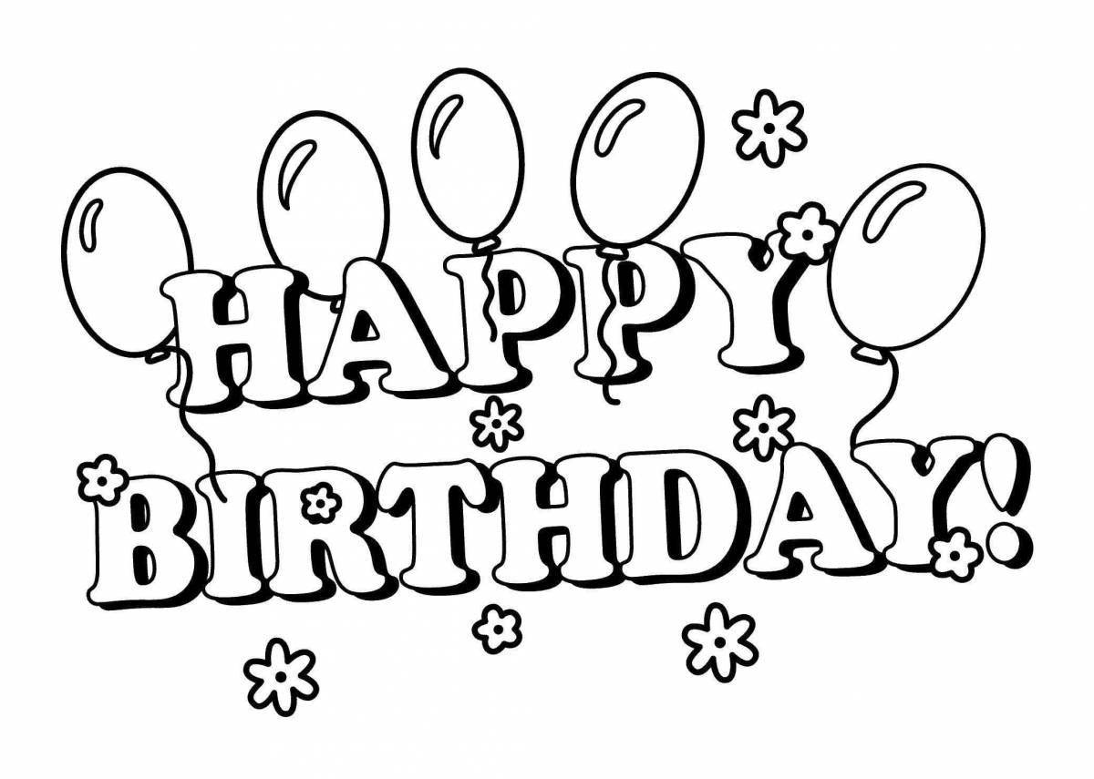 Happy birthday coloring page