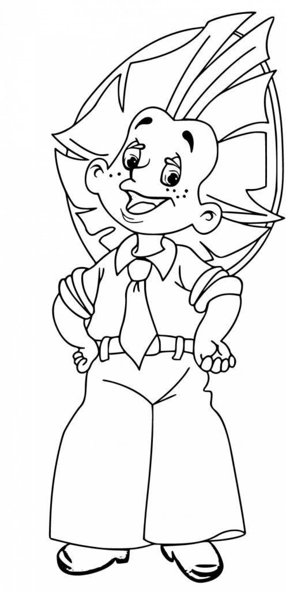 Color-explosion coloring page dunno and his friends
