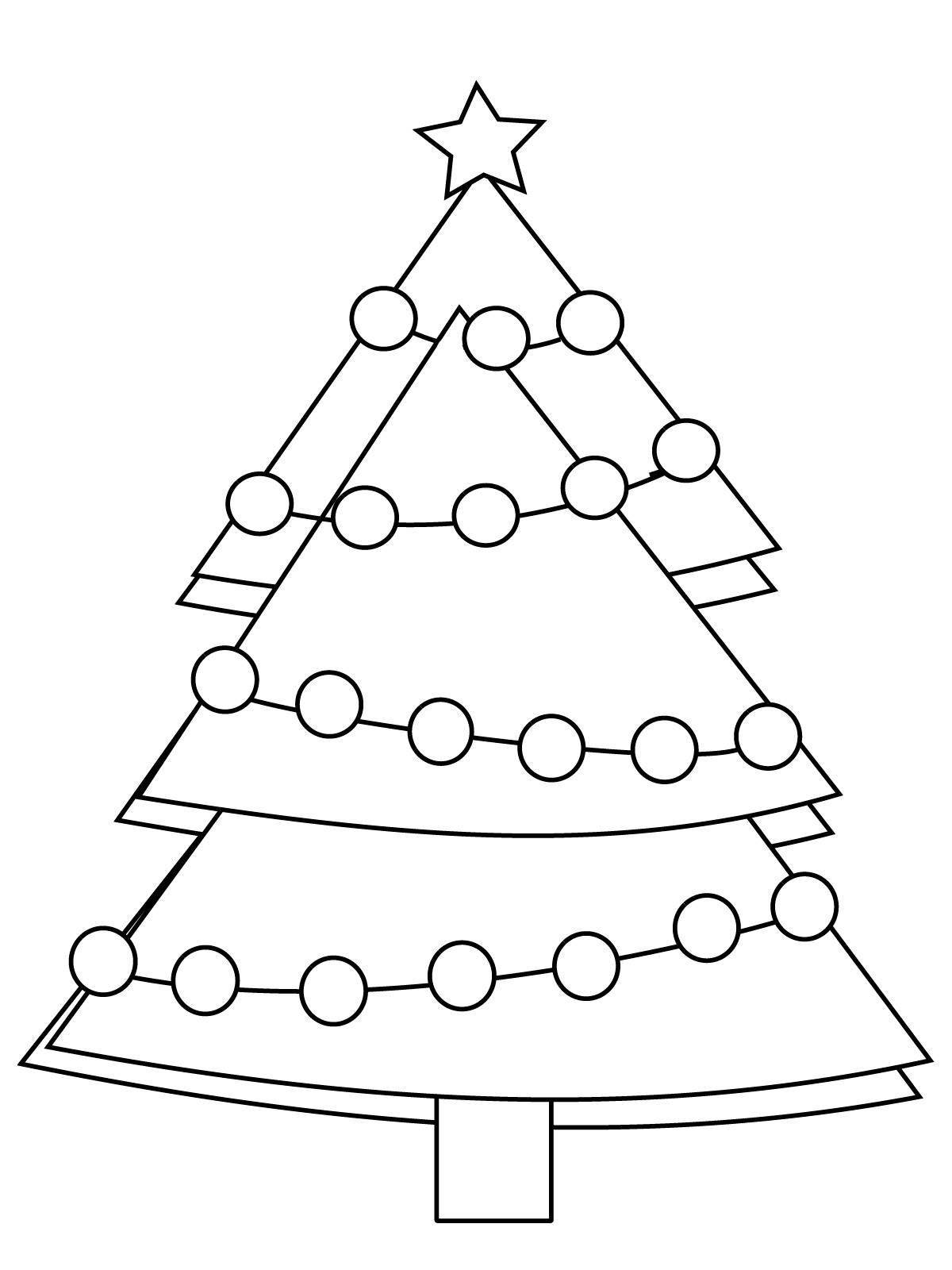 Coloured Explosive Tree Coloring Page for 2-3 year olds