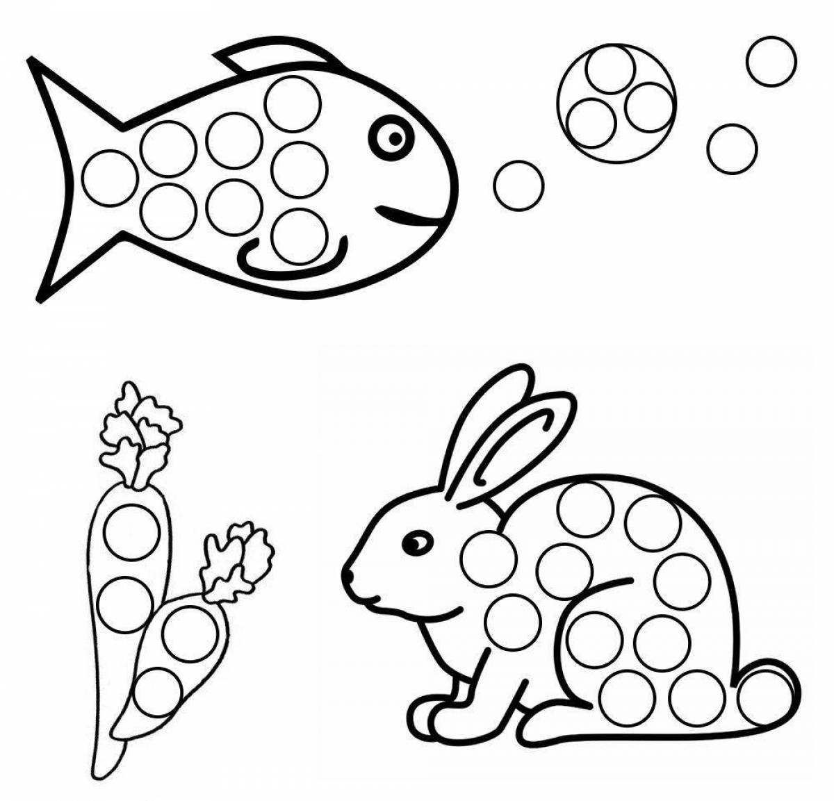Blissful toddler finger coloring page