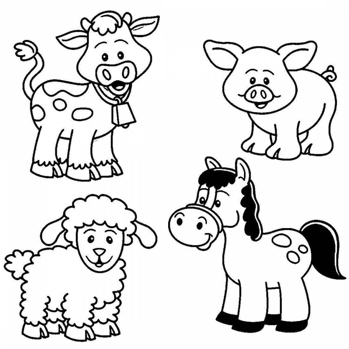 Funny coloring pages pets for kids 2-3 years old