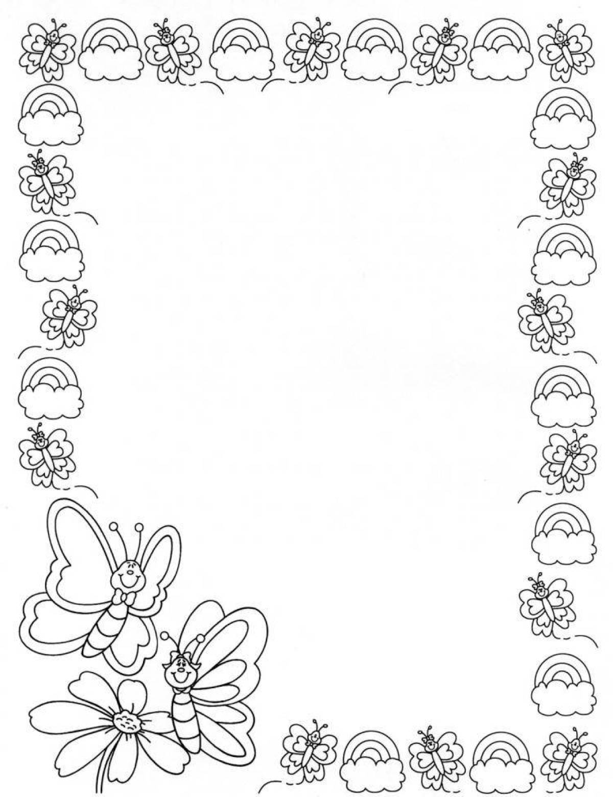 Dreamy coloring page frame