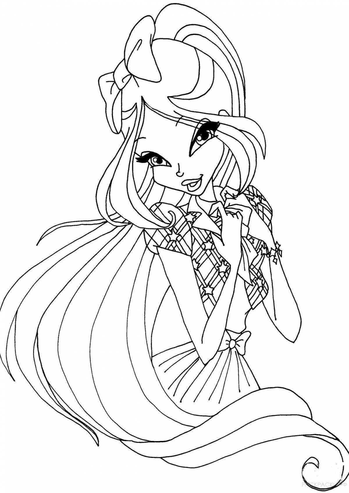 Blissful flora coloring page
