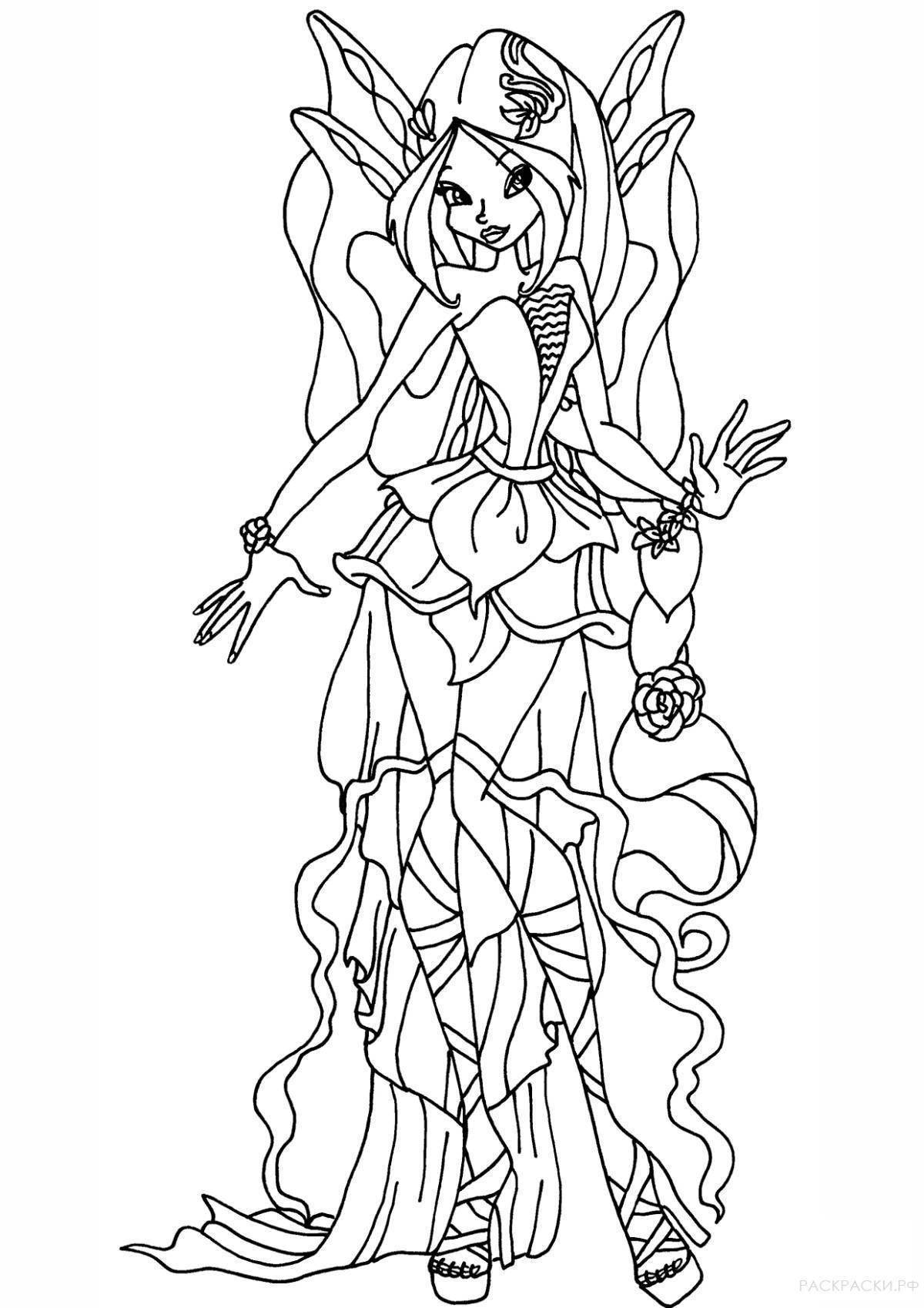 Exotic flora coloring page
