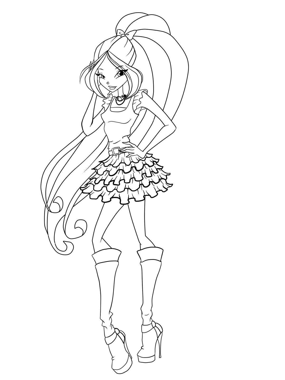 Coloring page dazzling flora
