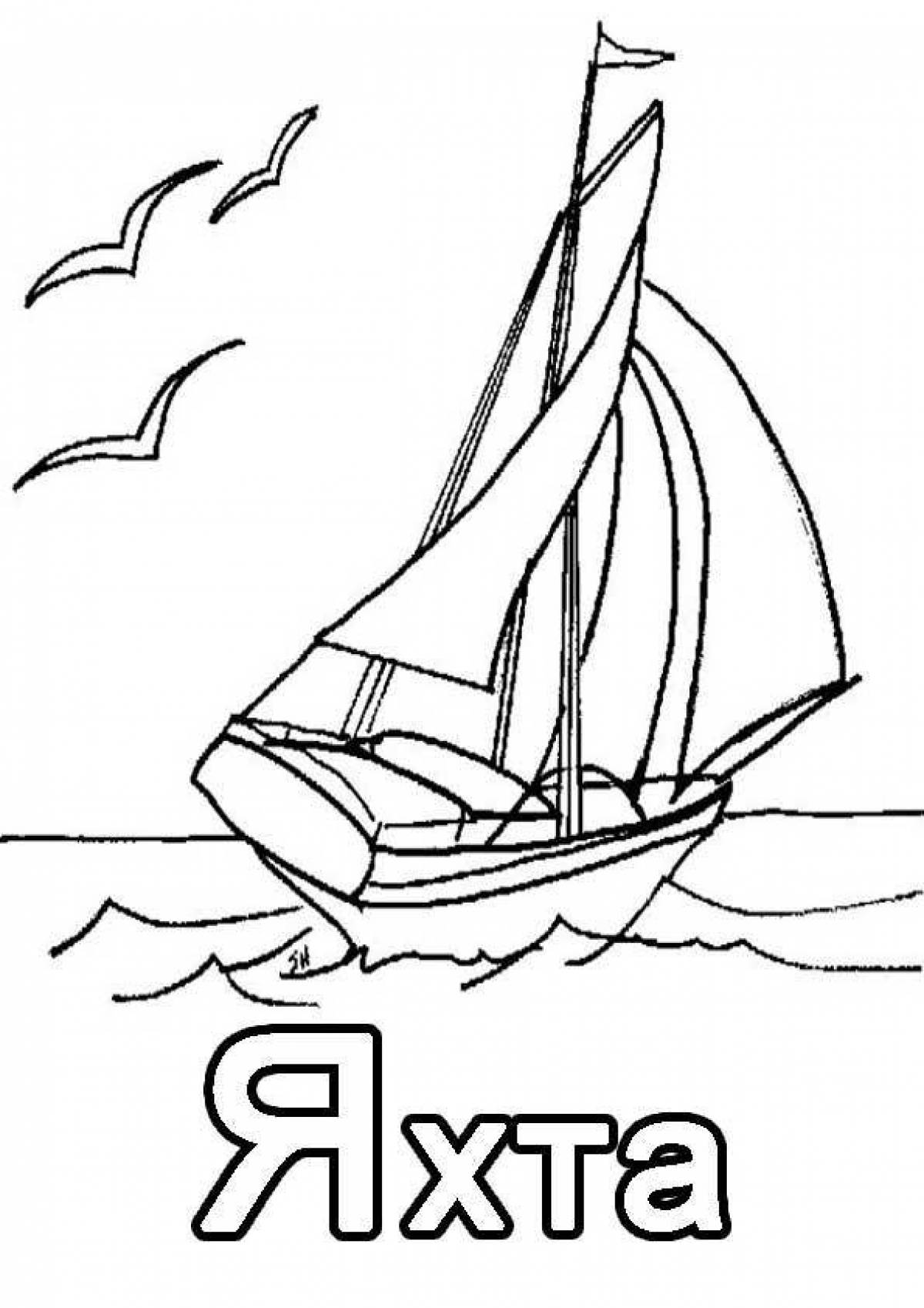 Majestic yacht coloring page