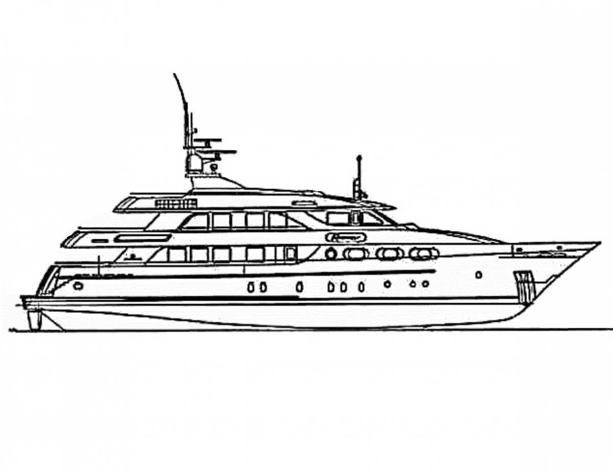 Great yacht coloring page