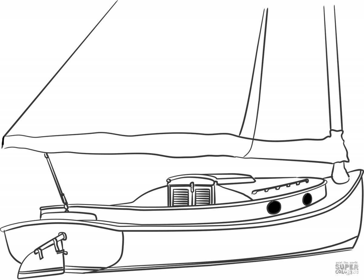 Coloring page elegant yacht