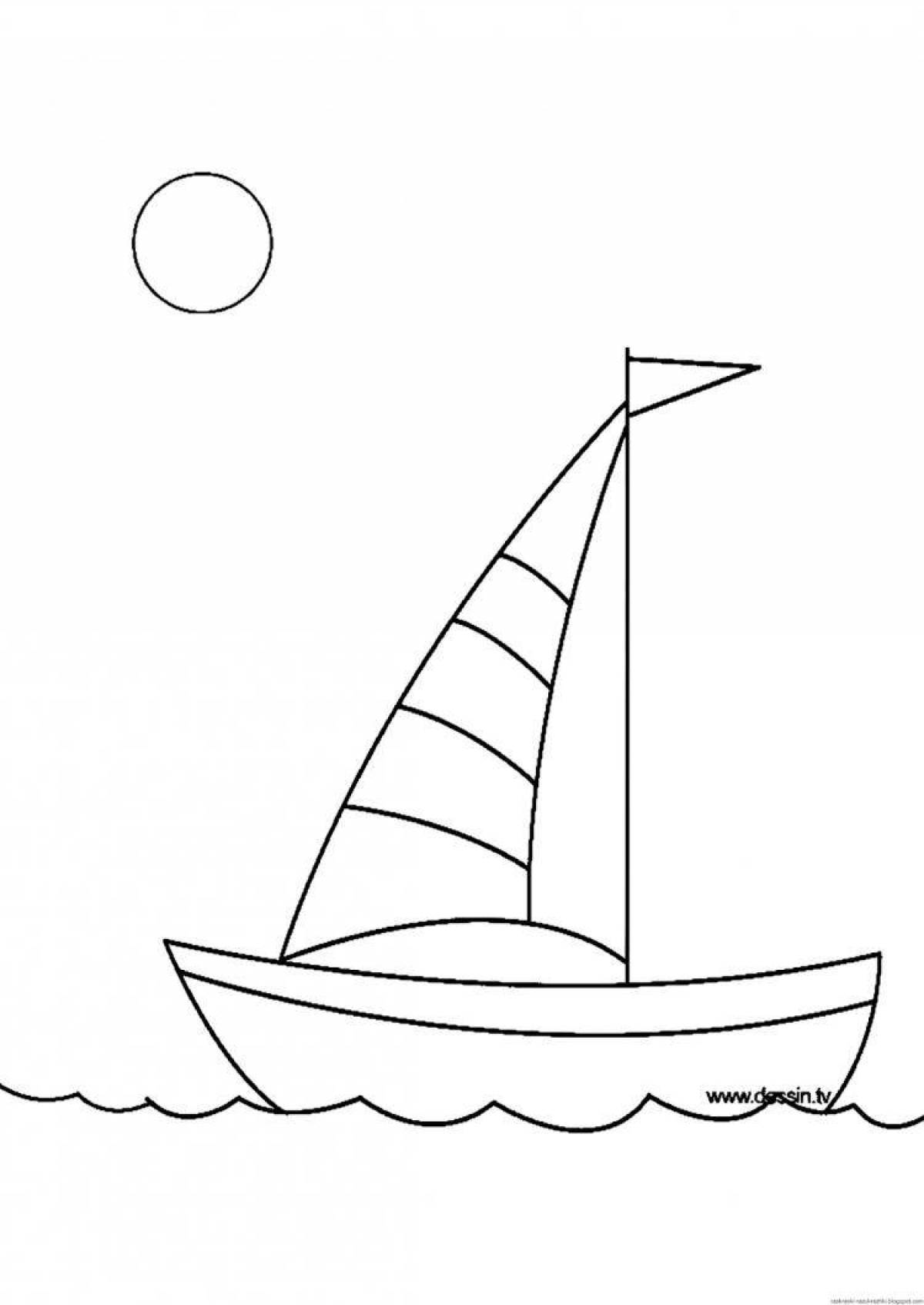 Coloring page unusual yacht