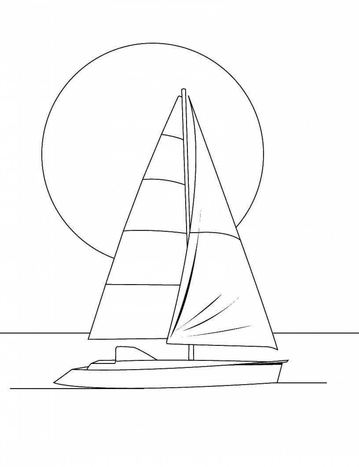 Coloring book shiny yacht