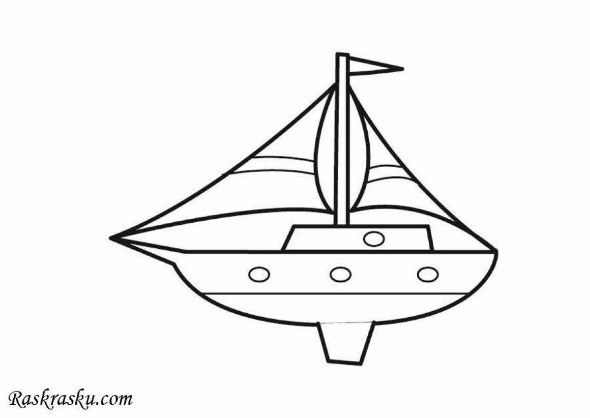 Coloring page glamor yacht