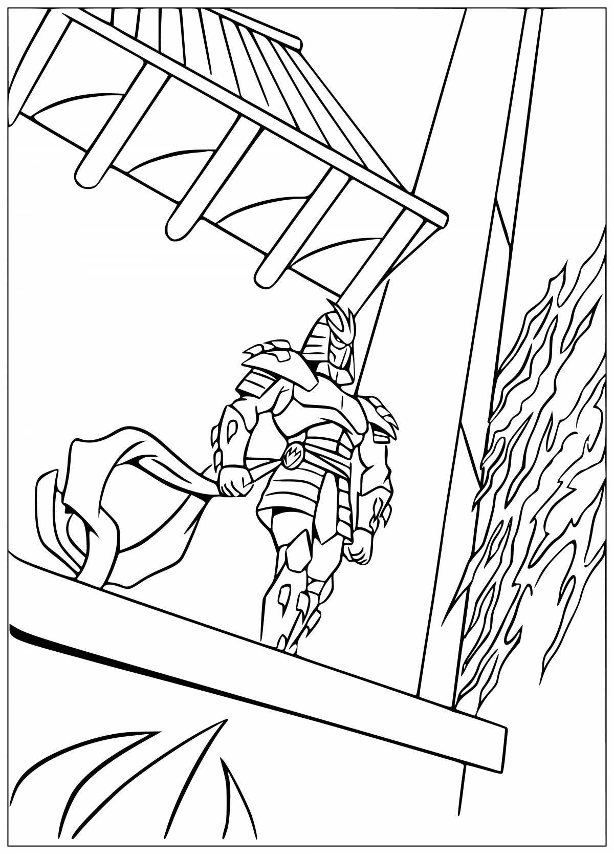 Colorful shredder coloring page