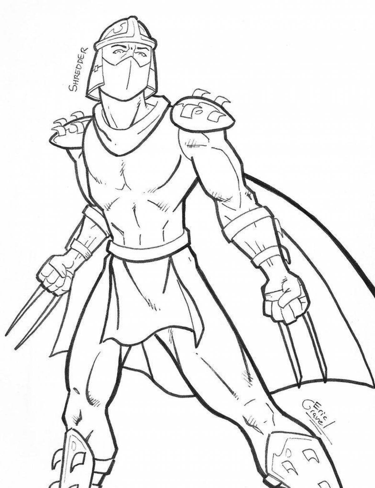 Bright shredder coloring page