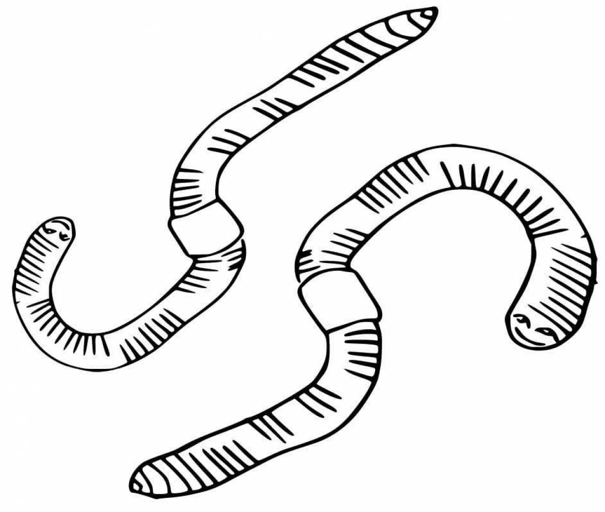 Увлекательная раскраска червь