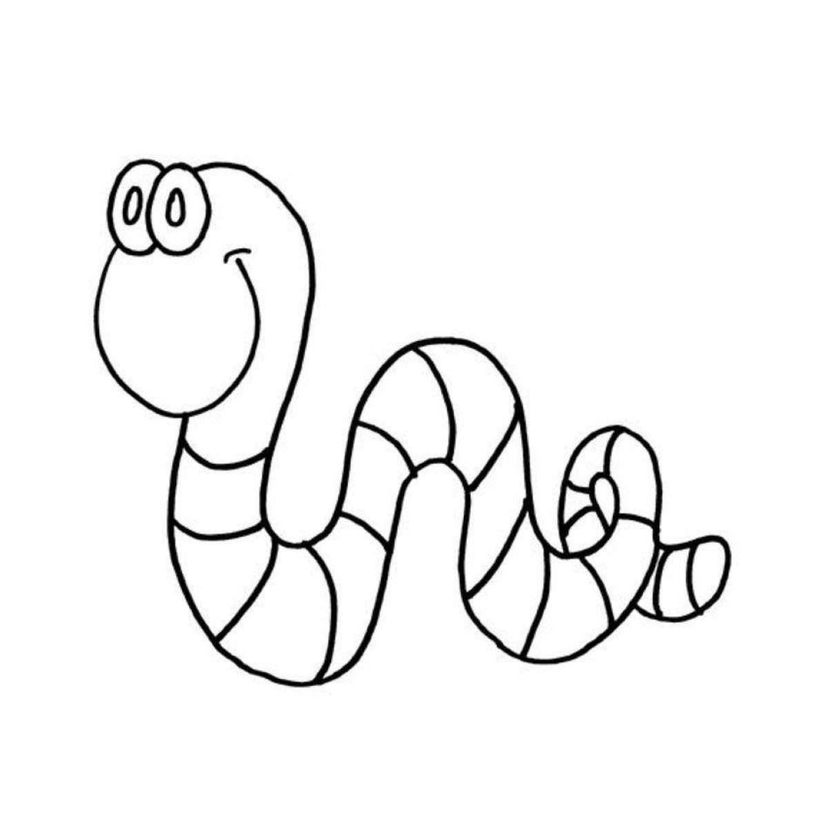Cute coloring worm