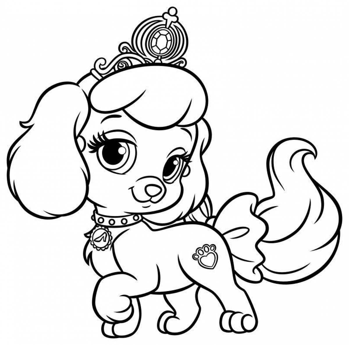 Puppy snuggly coloring page