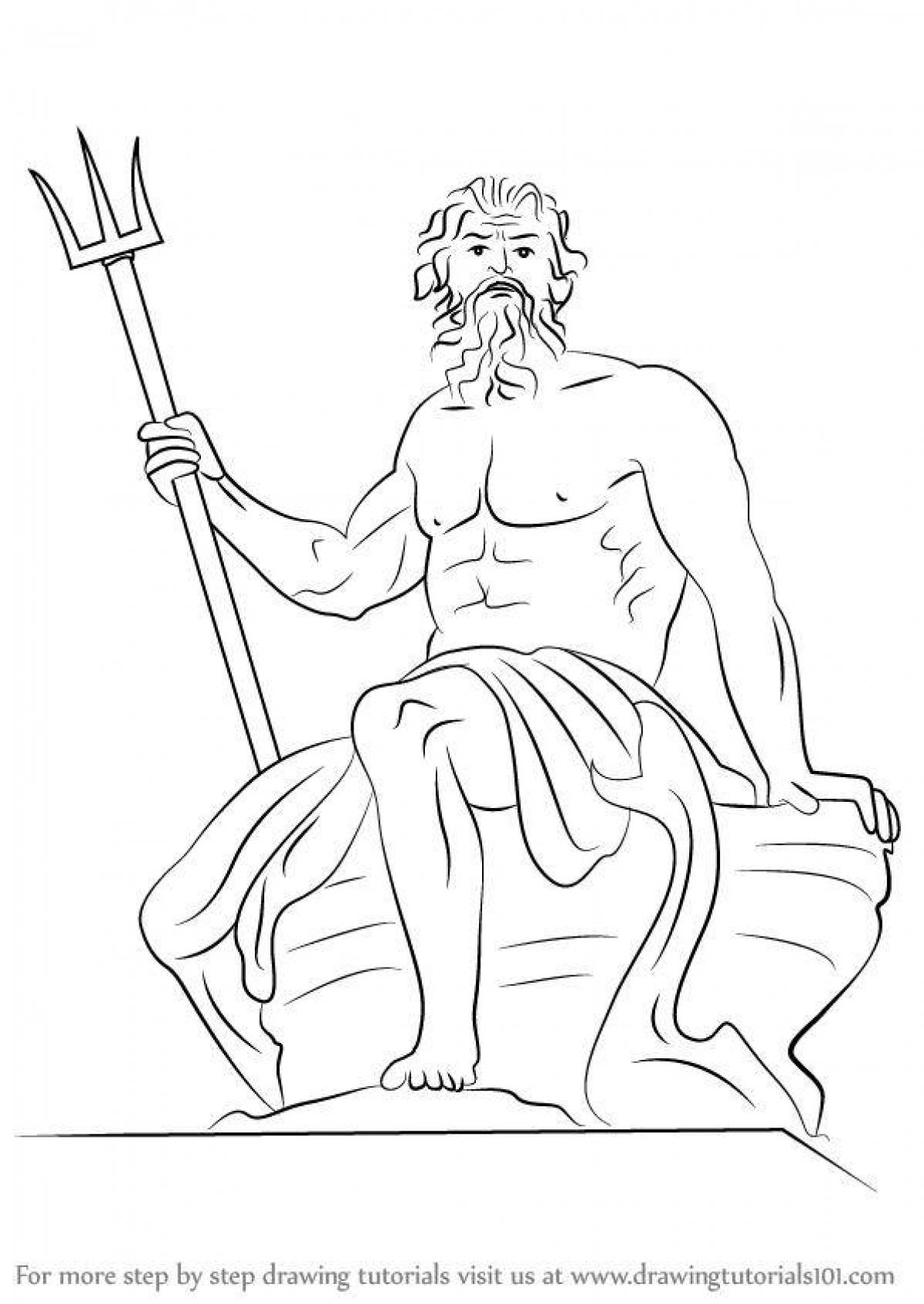 Раскраска боги древней Греции Зевс