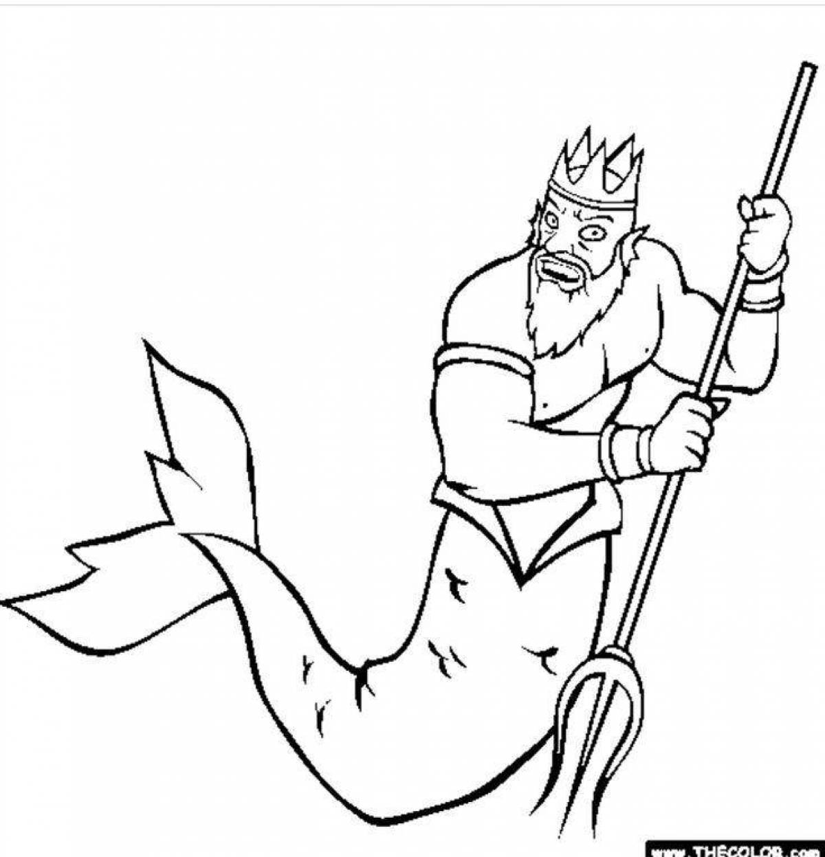 Dazzling Poseidon coloring page
