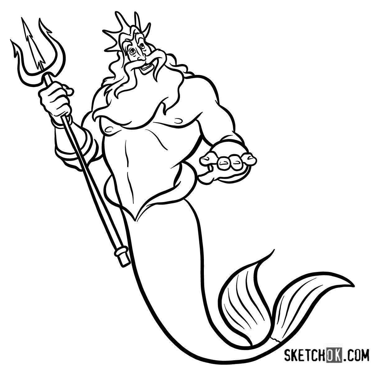 Shiny Poseidon coloring book