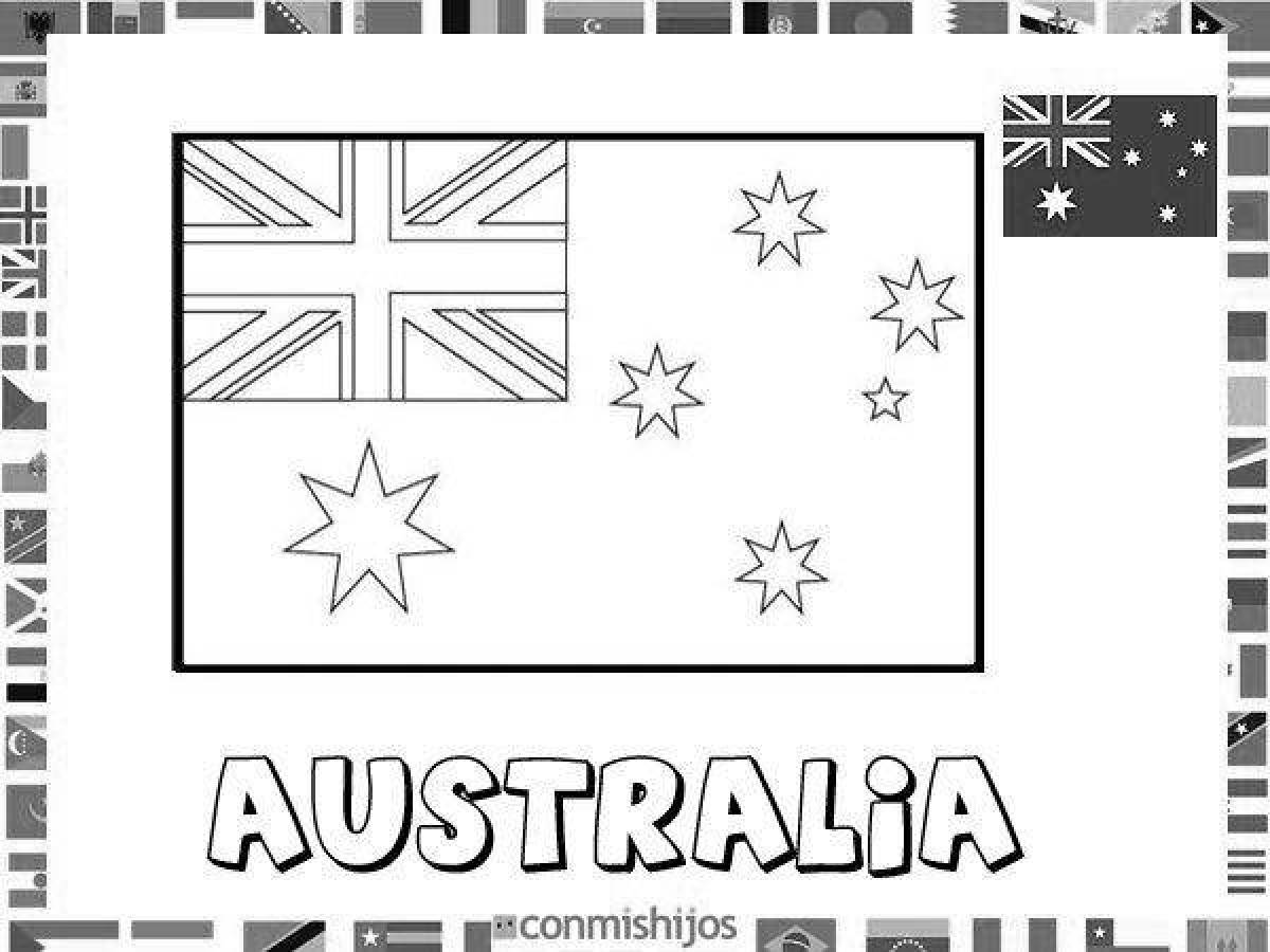 Раскраска праздничный флаг австралии