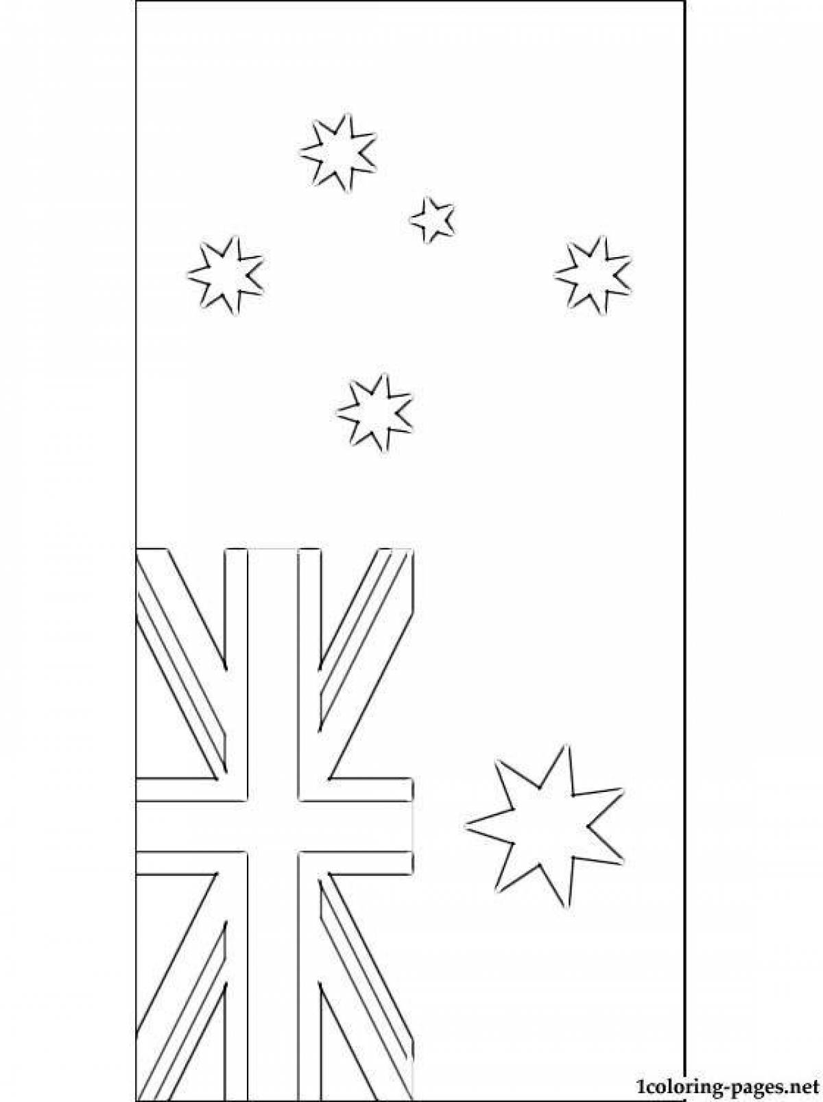 Захватывающая страница раскраски флага австралии
