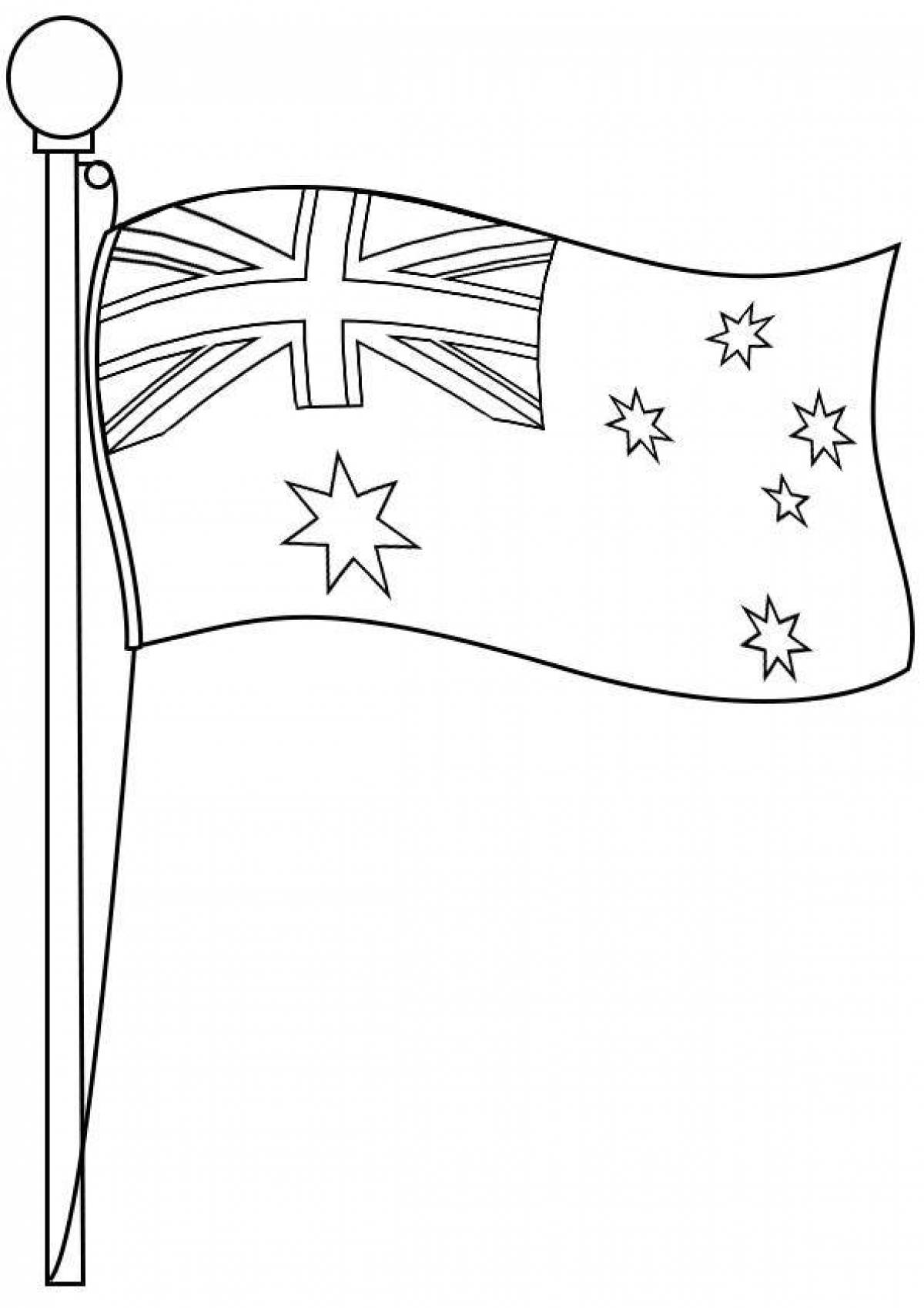 Раскраска с жирным флагом австралии