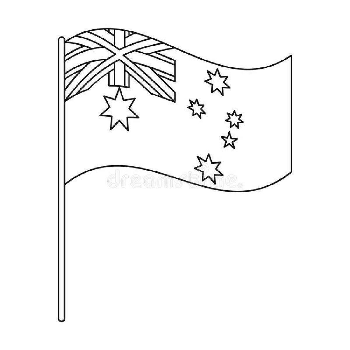 Раскраска великолепный флаг австралии