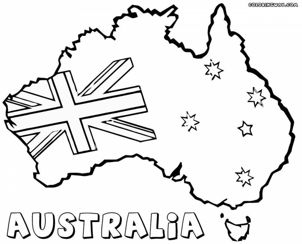 Раскраска «великолепный флаг австралии»