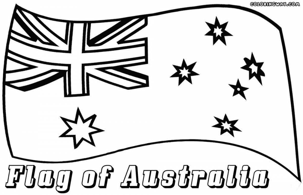 Живая страница раскраски флага австралии