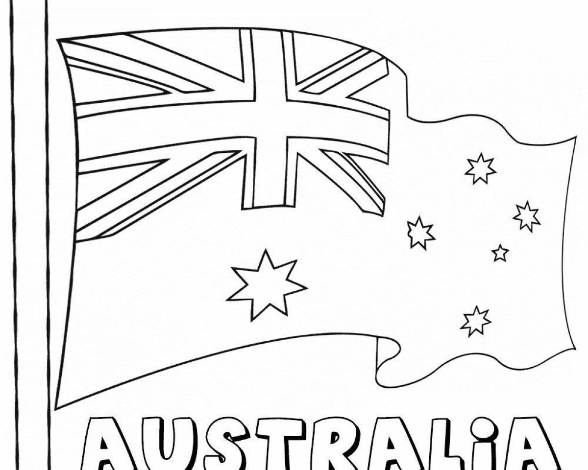 Раскраска буйный флаг австралии