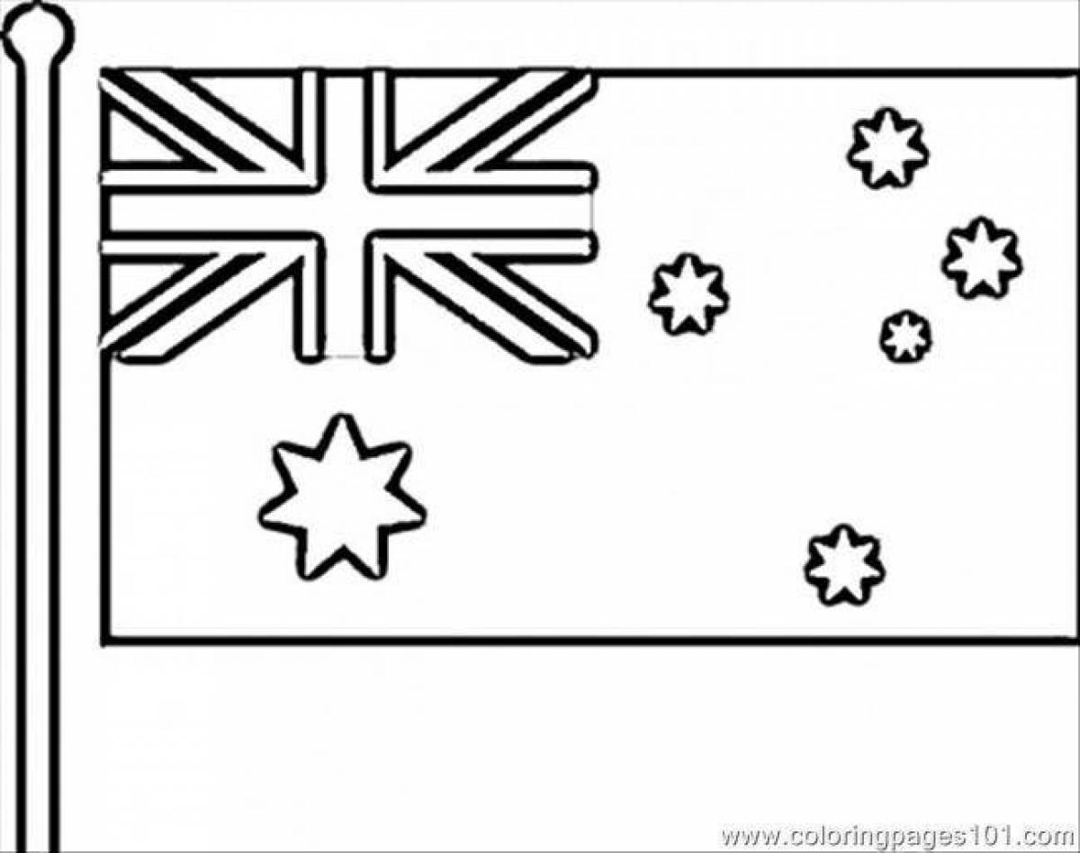 Юмористическая раскраска флага австралии