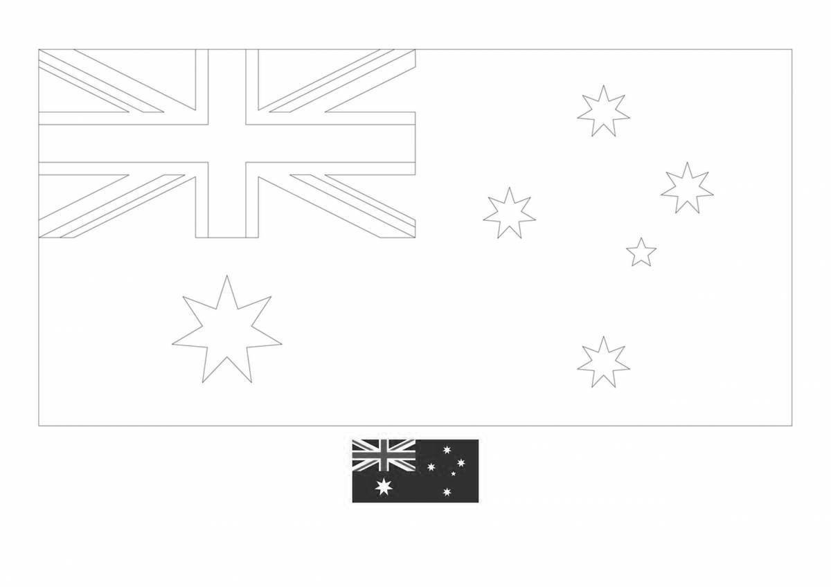 Раскраска очаровательный флаг австралии